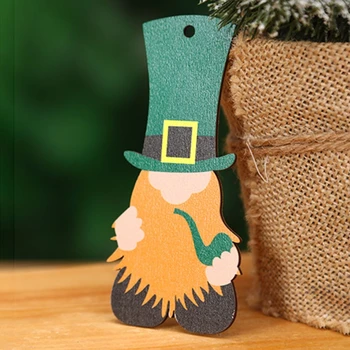 10 Tk Saint Patrick ' s Day Puidust Gnome Näota Nukk Rippuvad Ripats Ornament koos Trosside Kodu Pool Decor