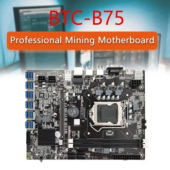 B75 12USB BTC Kaevandamine Emaplaadi+CPU+Thermal Grease+Lüliti Line+SATA Line+RJ45 Võrgu Liin 12XPCIE LGA1155 DDR3 SATA3.0