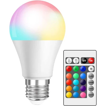 E27RGBW Pirn Tuled 15W RGB Vahetatav Värviline LED Lamp Kaugjuhtimispuldi Mälu Režiim