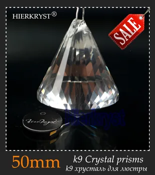 HIERKYST 5 tk K9 Klaas Kristall Prismad Ripatsid Lühtrid Osad Läikelakid Vikerkaar Lamp Valgustus Riputada Dropsi 50mm 2