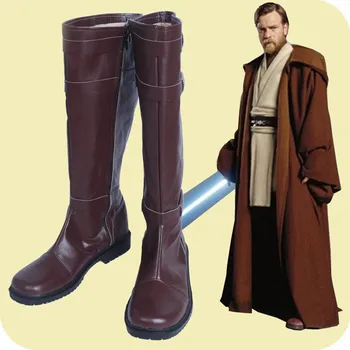 Jedi Knight Cosplay Obi-Wan Kenobi Kingad Filmi Saapad Halloween Star Kostüümid Aksessuaar Custom Made