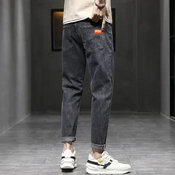 Kevadel ja sügisel uus meeste teksad slim keha trend korea väljaanne 2021 stretch püksid väikesed jalad casual fashion brändi püksid meeste