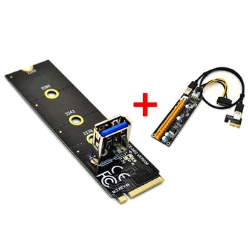 M. 2 PCI-E X16 NGFF Pesa Kaardi Adapter+PCIE 1X kuni 16X 6Pin Graafika Kaardi pikendusjuhe Adapter Juhatuse BTC Kaevandamine