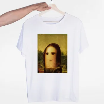 Meeste Mona Lisa Seksikas T-särk O-Kaeluse, Lühikeste Varrukatega Suvine Vabaaja Mood Unisex Meeste ja Naiste Tshirt