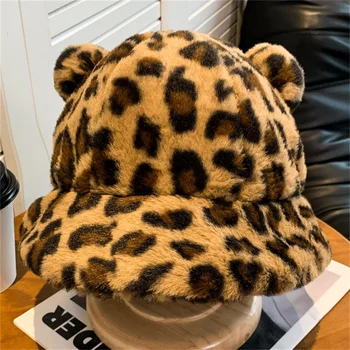 Mood Sügisel Talvel Leopard Karusnaha Kopp Müts Karu Kõrva Palli Palus Kalamees Müts Pehme Soe Paks Basseini Müts Kaitse Kopp Mütsid