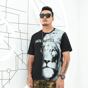 Punk Stiilis Hight Street Mehed 3D-Loomade Lõvi Prindi Tshirt Harajuku Vabaaja Cartoon Unisex Riided Suvel Isiksuse Hip-Hop Top