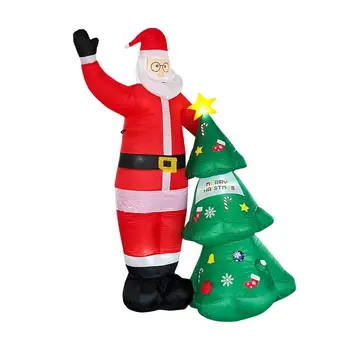 Santa Decor Inflator Väljas Õue Teenetemärkide LED Santa Joonis Jõulud Täispuhutav Santa siseruumides Muru Puhkus Hoovis