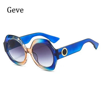 Suured Päikeseprillid Ring Naiste Mood Luksus Brändi päikeseprillid Naine Sinine Gradient Tooni UV400 Oculos De Sol