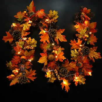 Vanik Autumndecorations Kuulu Homepumpkin Maple Leaf Teenetemärgi Banister Thanksgiving Hallowen Lindi Decor Pärg Kamin