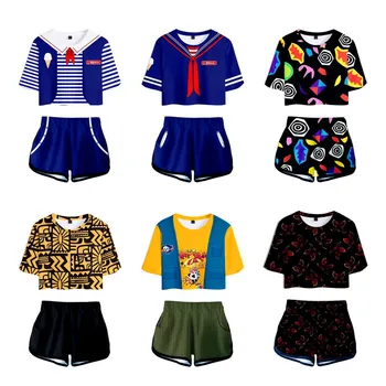 Võõras Asju Hooaeg 4 T-Särk ja lühikesed Püksid Tüdruk Üksteist Robin Cosplay Kostüüm 3D Print Sportweaar