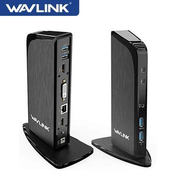 Wavlink USB-C Triple Ekraan Docking Station Koos 4K HDMI-Ühilduvusega DVI-Gigabit RJ45 60W Võimu Üleandmise Akna Mac OS X